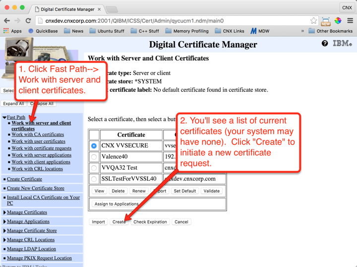 Figure 7: DCM - Create the Certificate Request